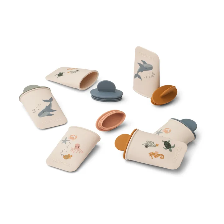 Malik painetut mini jääpuikkumuotit 12 osaa - Merieläin sandy - Liewood