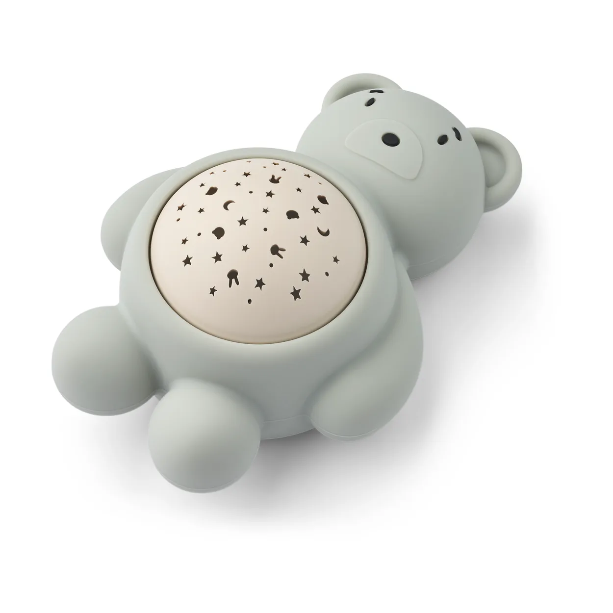 Liewood Manuel bear yöpöydän lamppu projektorilla ja äänellä Dove blue