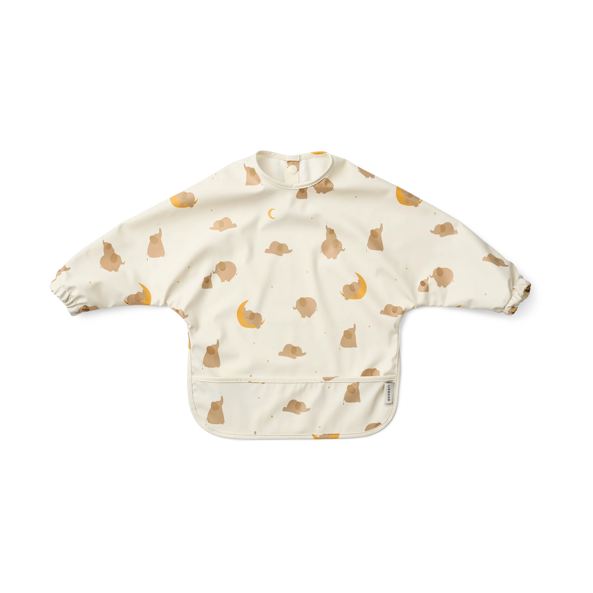 Merle ruokalappu hihalla, Elephant-Creme de la creme Liewood