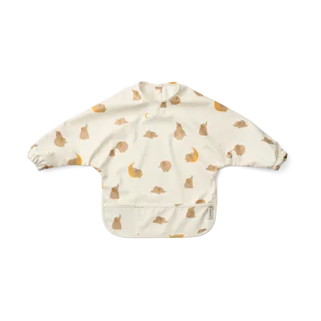 Merle ruokalappu hihalla - Elephant-Creme de la creme - Liewood