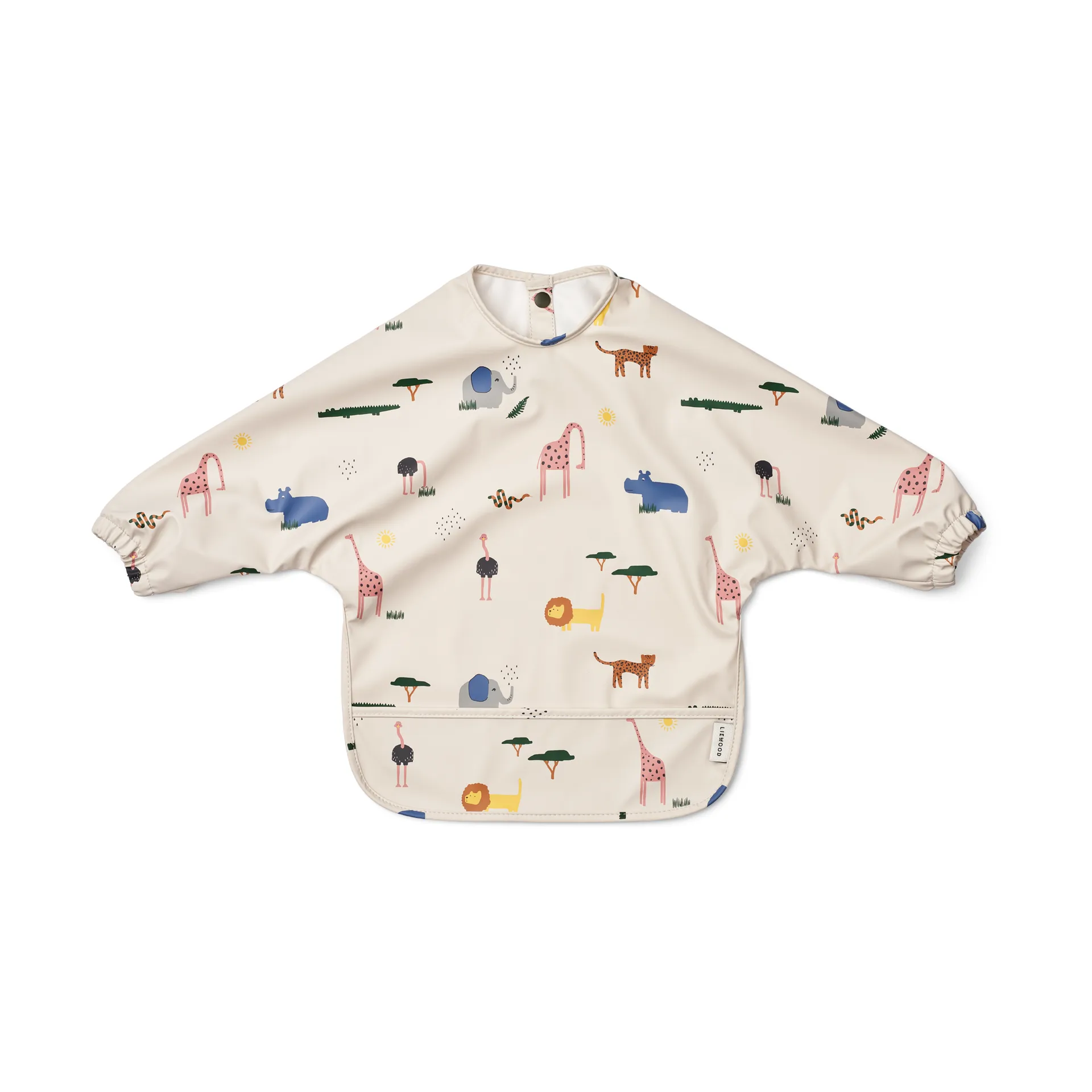 Merle ruokalappu hihalla, Safari sandy mix Liewood