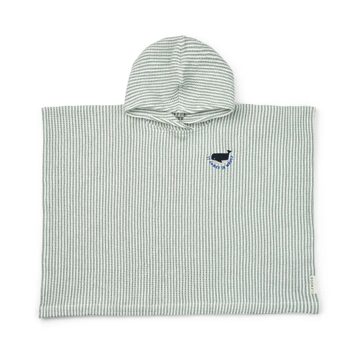 Paco kylpyponcho peppermint creme de la creme stripe - 3–4 vuotta - Liewood