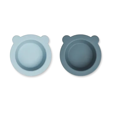 Peony kulho imukupilla Ø16 cm 2 osaa - Sea blue-Whale blue - Liewood