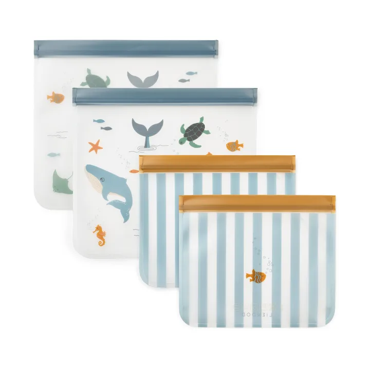 Rebus uudelleenkäytettävä pussi 4 osaa - Merieläin sandy - Liewood