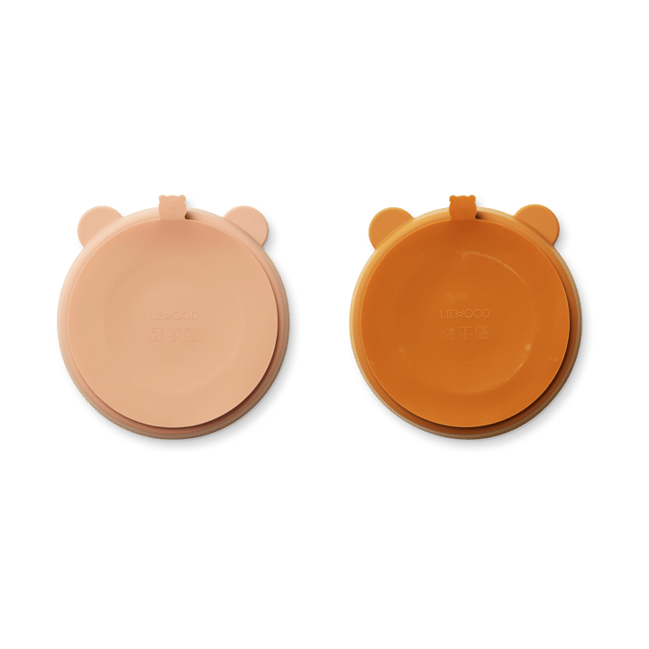 Stacy jaettu lastenlautanen 2-pack, Mustard-tuscany rose mix Liewood