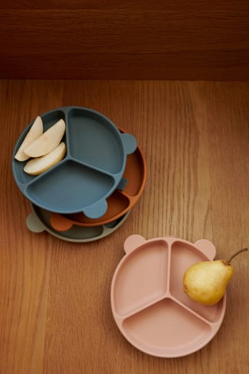 Stacy jaettu lastenlautanen 2-pack - Mustard-tuscany rose mix - Liewood