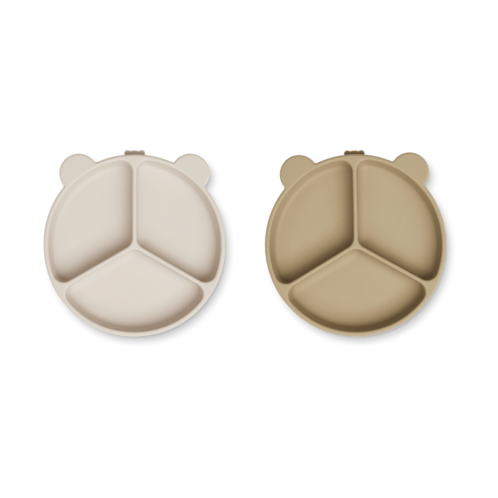 Stacy jaettu lastenlautanen 2-pack - Sandy-Oat - Liewood