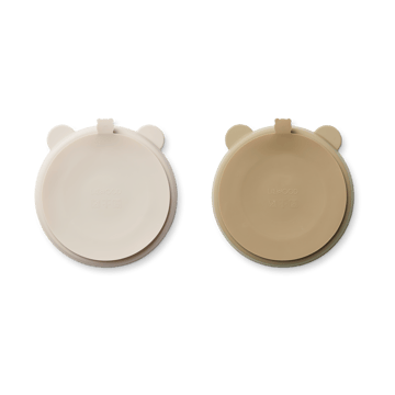 Stacy jaettu lastenlautanen 2-pack - Sandy-Oat - Liewood