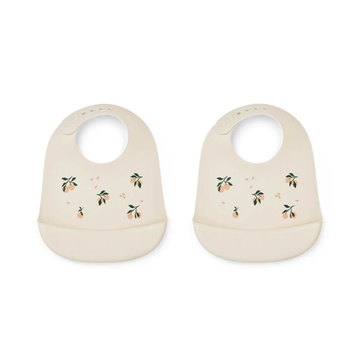 Tilda ruokalappu silikoni 2-pack - Peach-Sea shell mix - Liewood