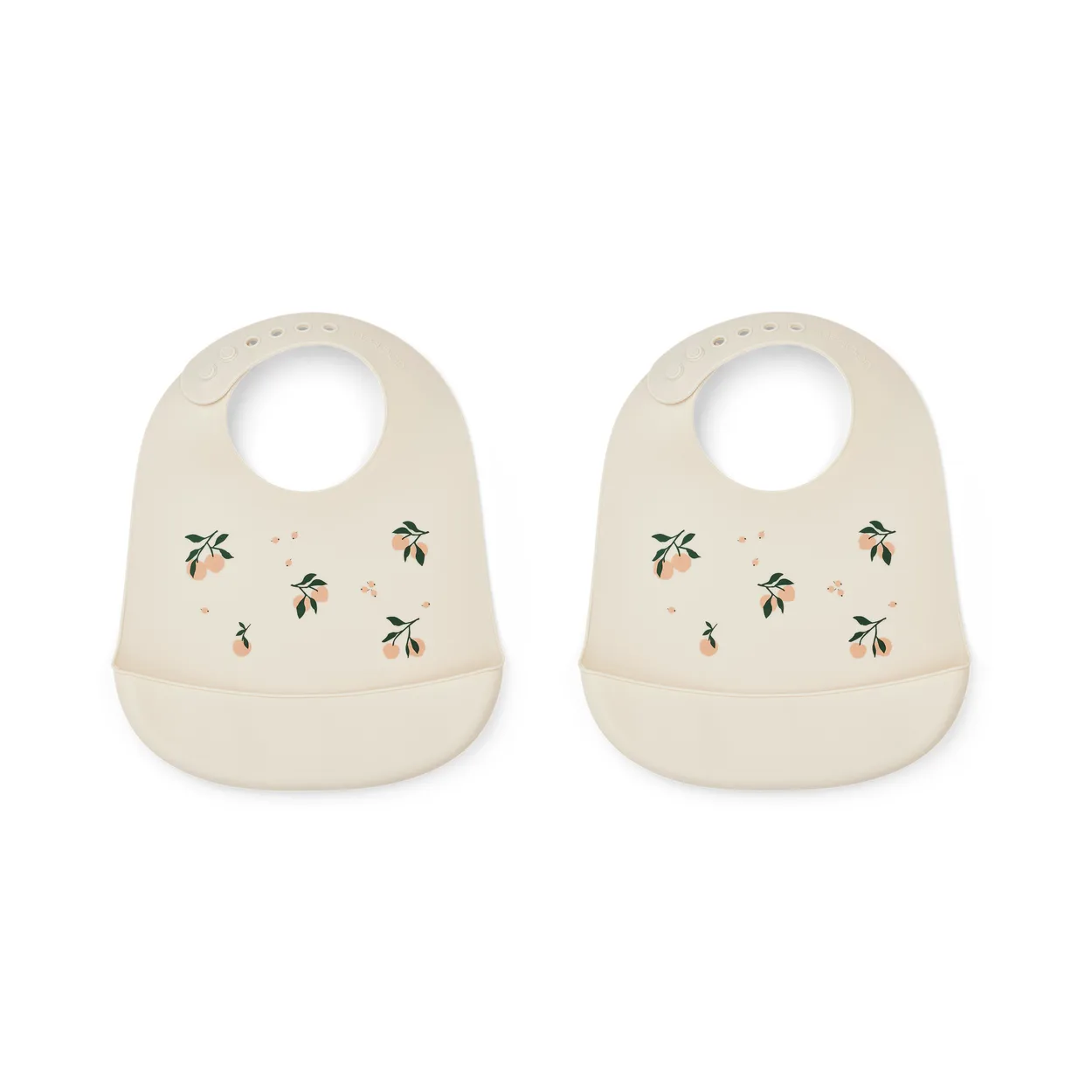 Liewood Tilda ruokalappu silikoni 2-pack Peach-Sea shell mix