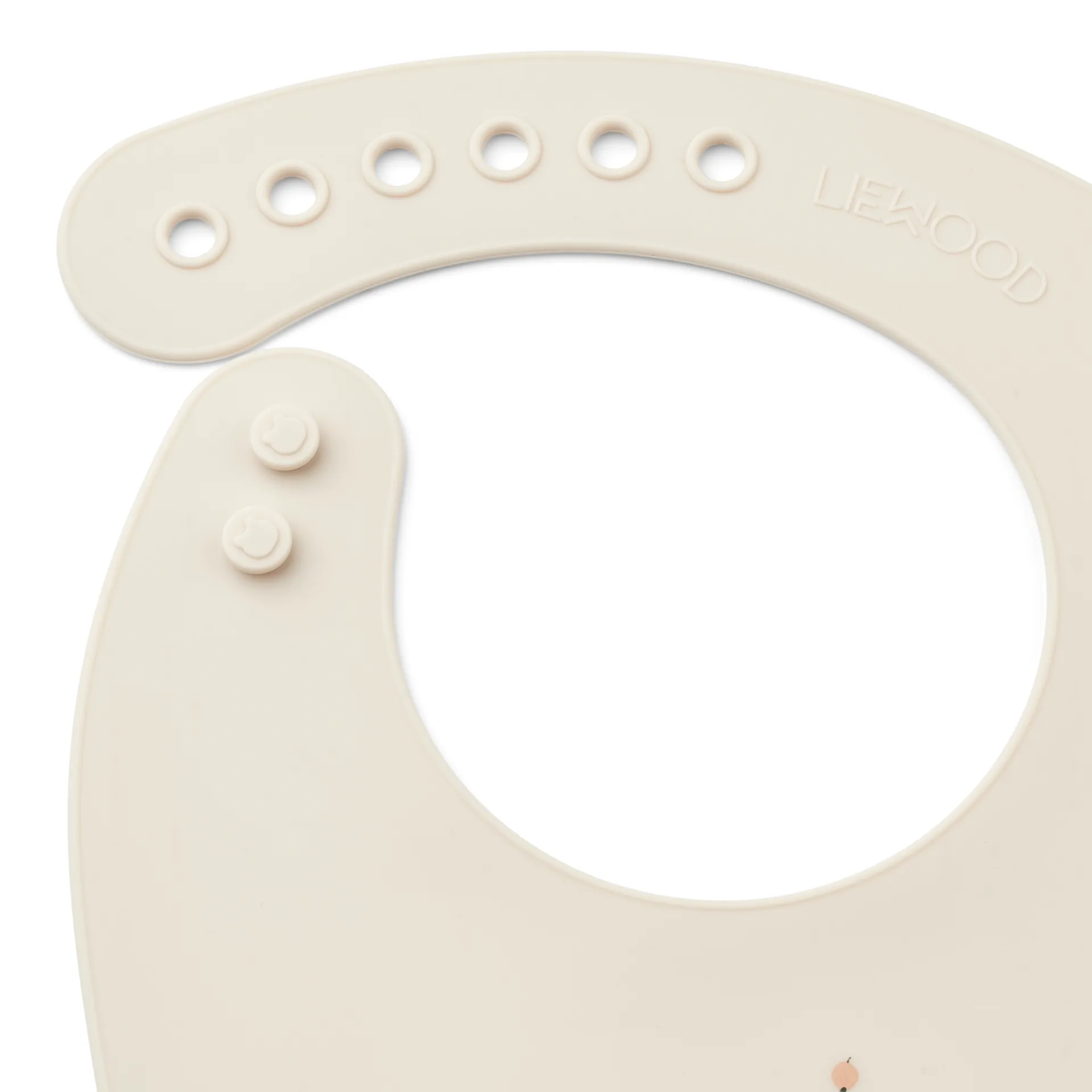 Tilda ruokalappu silikoni 2-pack, Peach-Sea shell mix Liewood