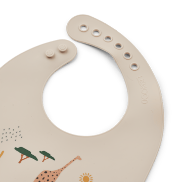 Tilda ruokalappu silikoni 2-pack - Safari sandy mix - Liewood