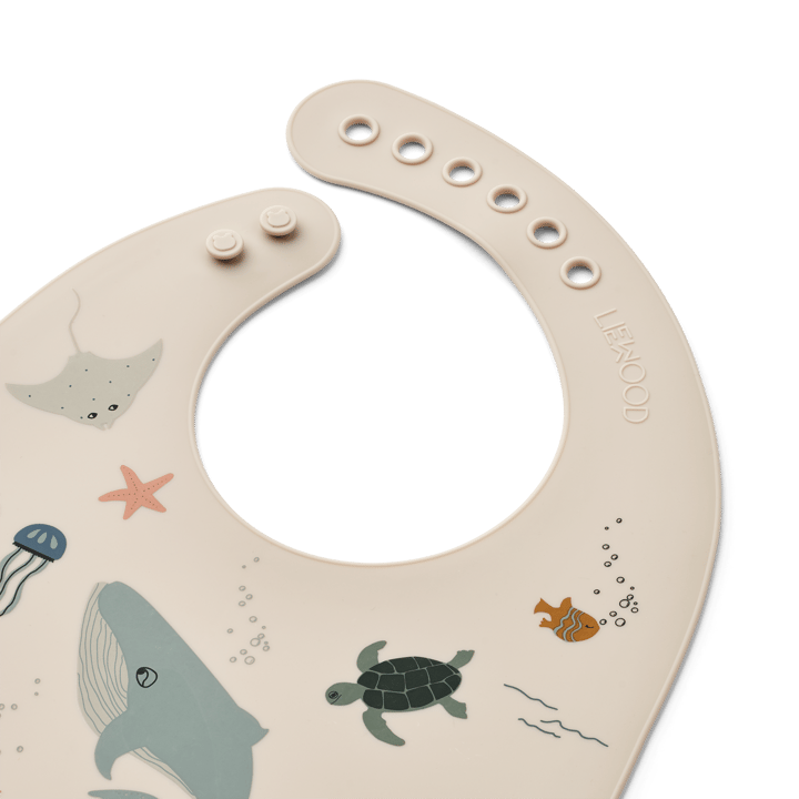 Tilda ruokalappu silikoni 2-pack, Sea creature-Sandy Liewood