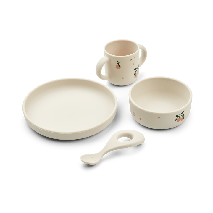 Vivi painettu astiasto 4 osaa - Peach-Sea shell mix - Liewood