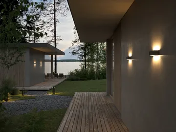 Linea W2 seinälamppu switch tune - Black, 7×30 cm - Light-Point