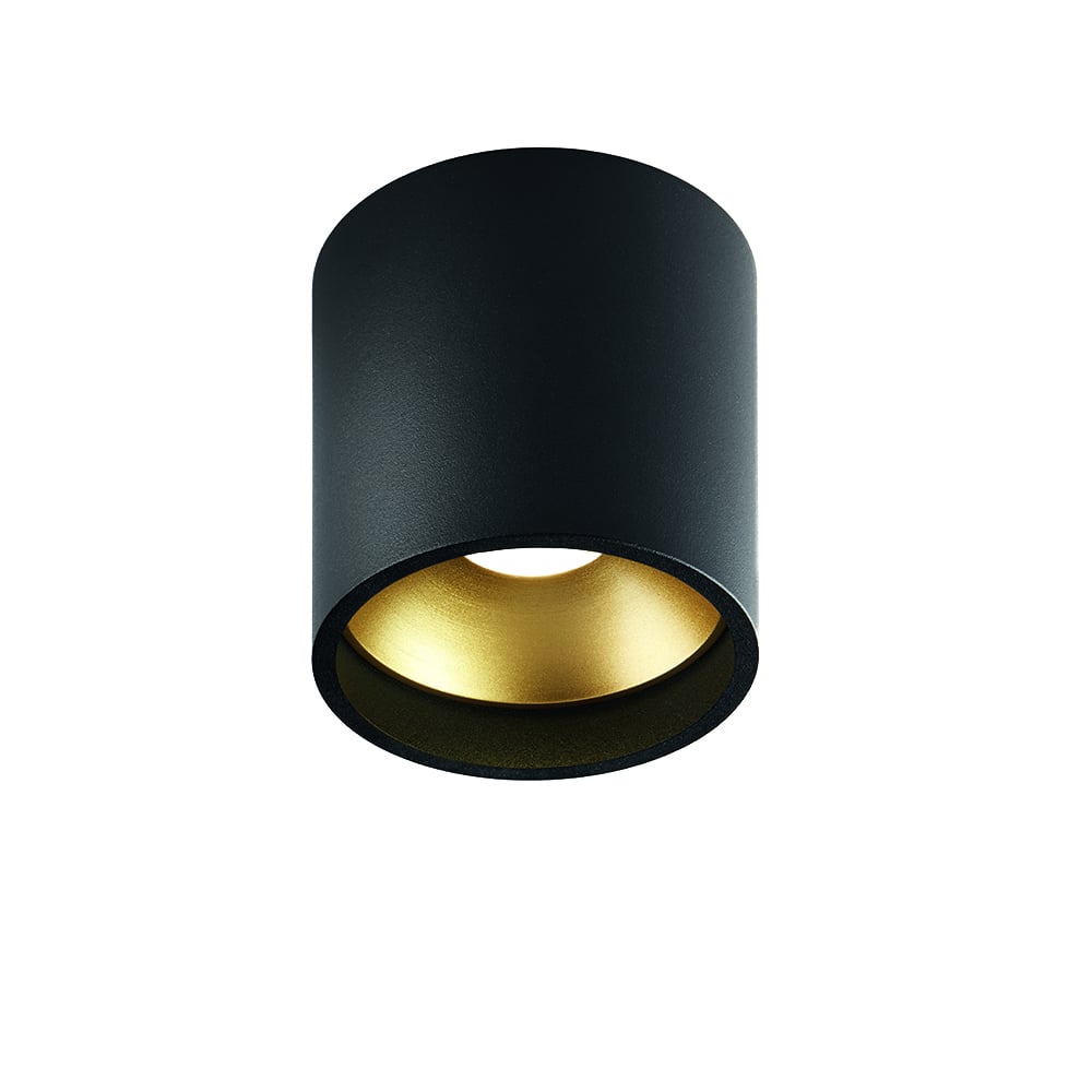 Light-Point Solo Round spotlight Black/gold 3000 kelviniä