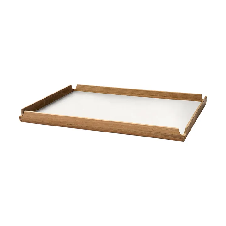 Airy tiikkitarjotin square L - Nupo pure white - LIND DNA