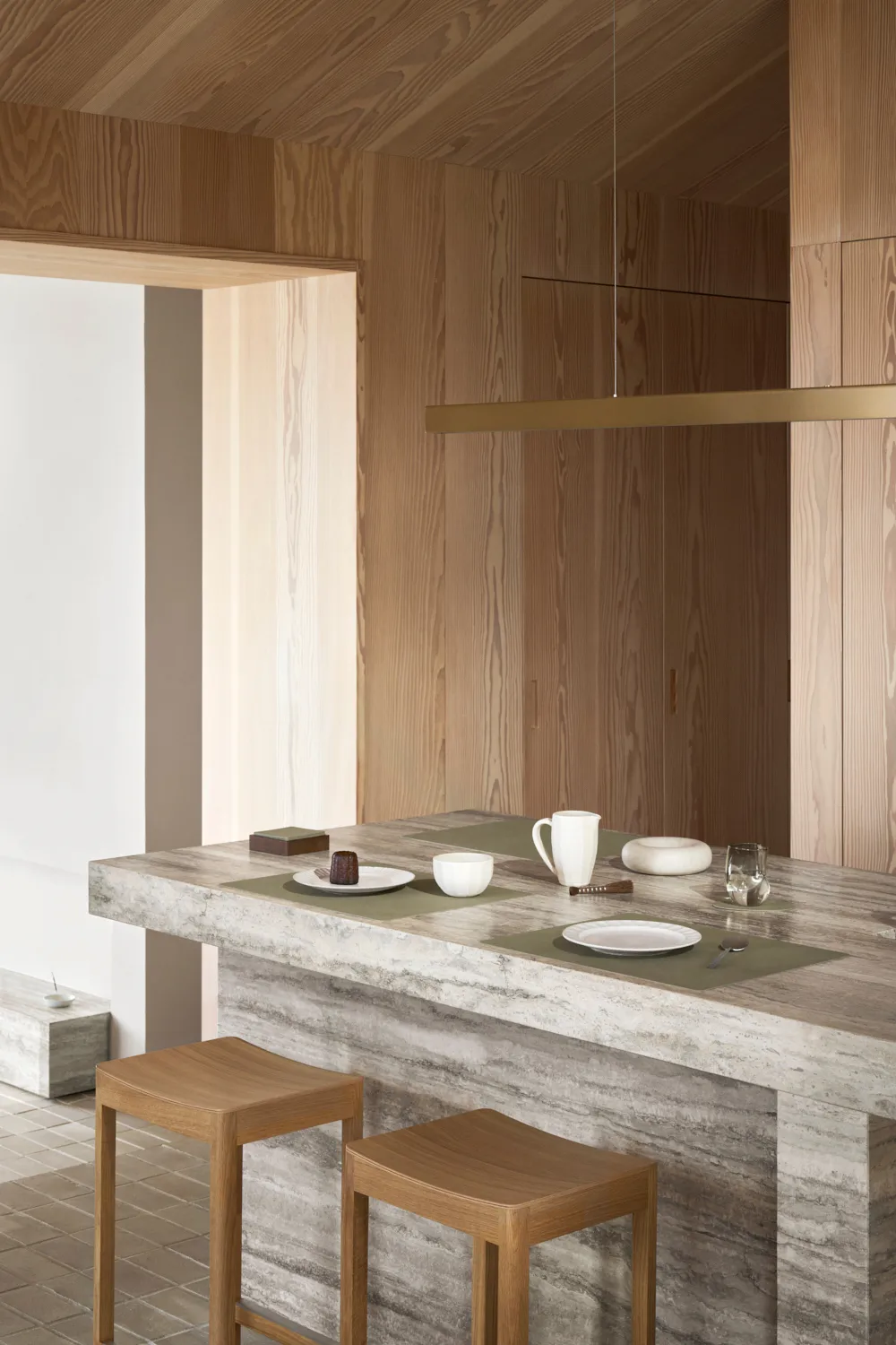 Corduroy pöytätabletti square L, Herbal Dust LIND DNA