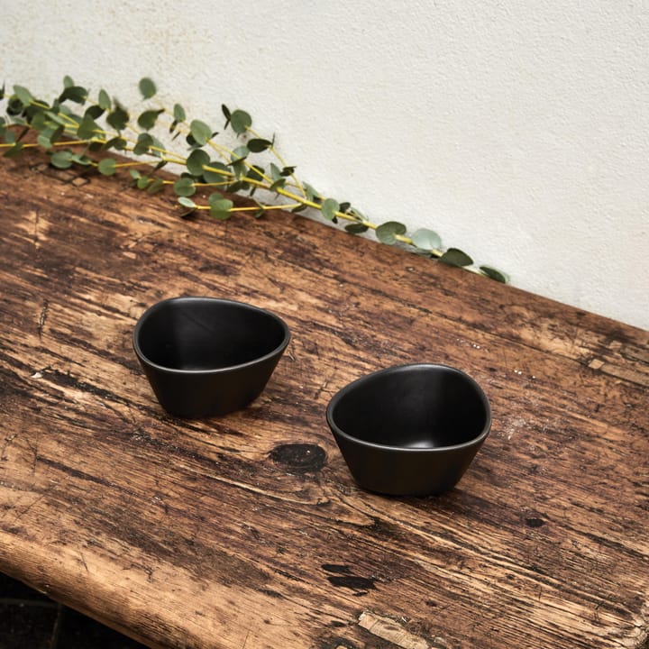 Curve Stoneware kulho, 2-pakkaus, Musta LIND DNA