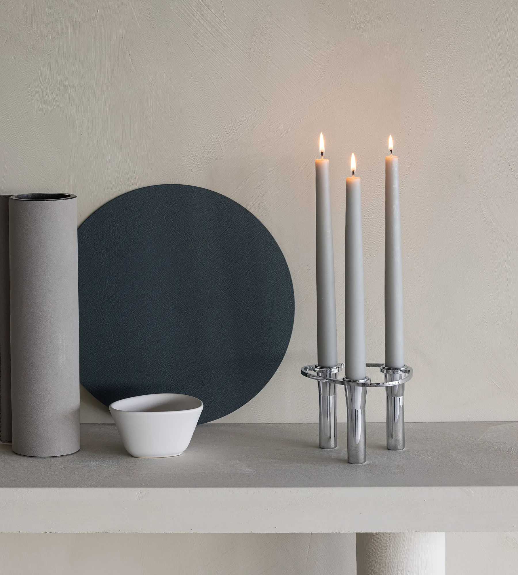 Lind Curve yhdisteltävä kynttilänjalka kromi, Triple LIND DNA