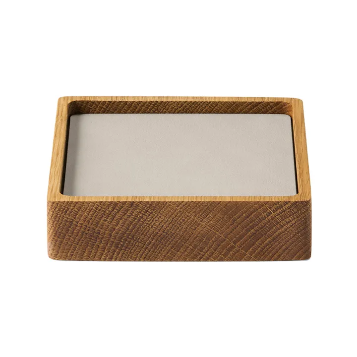 Wood Box lasinalussetti - Nature-tammi, neliö, S, Nupo oyster white, 9 osaa - LIND DNA