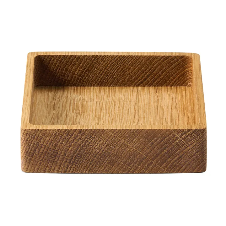 Wood Box säilytys lasinalusille - Nature-tammi, neliö, S - LIND DNA