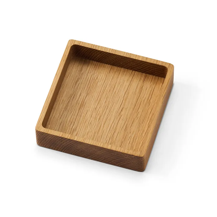 Wood Box säilytys lasinalusille - Nature-tammi, neliö, S - LIND DNA