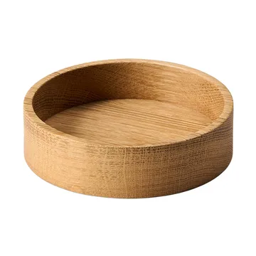 Wood Box säilytys lasinalusille - Nature-tammi, ympyrä, S - LIND DNA