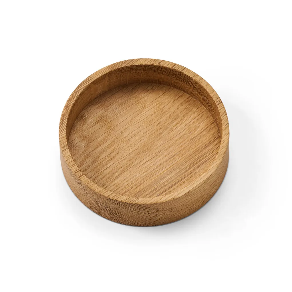 Wood Box säilytys lasinalusille, Nature-tammi, ympyrä, S LIND DNA