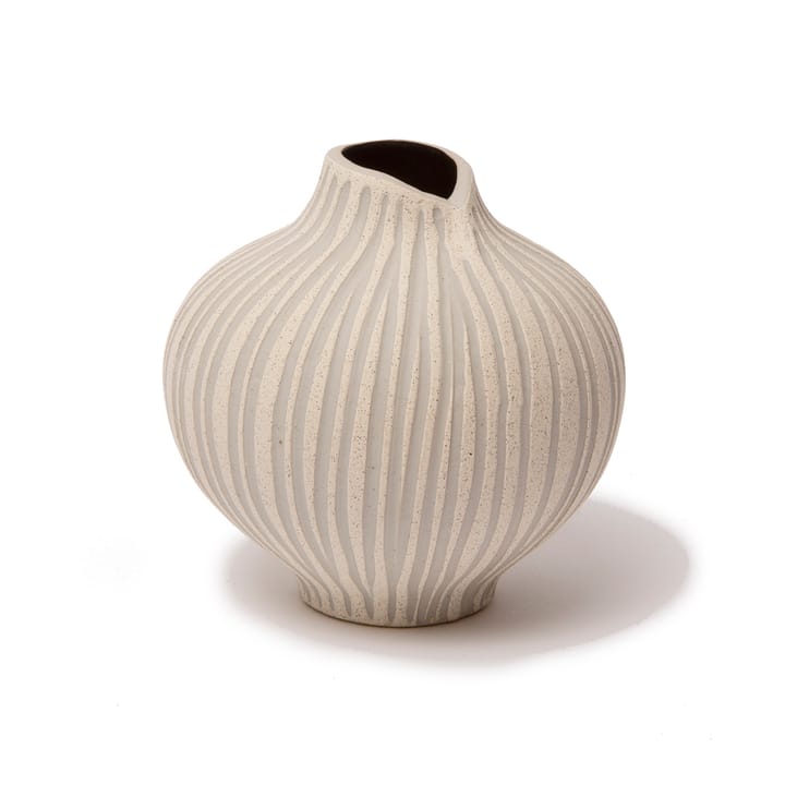 Line vaasi - Sand white stone stripe, medium - Lindform