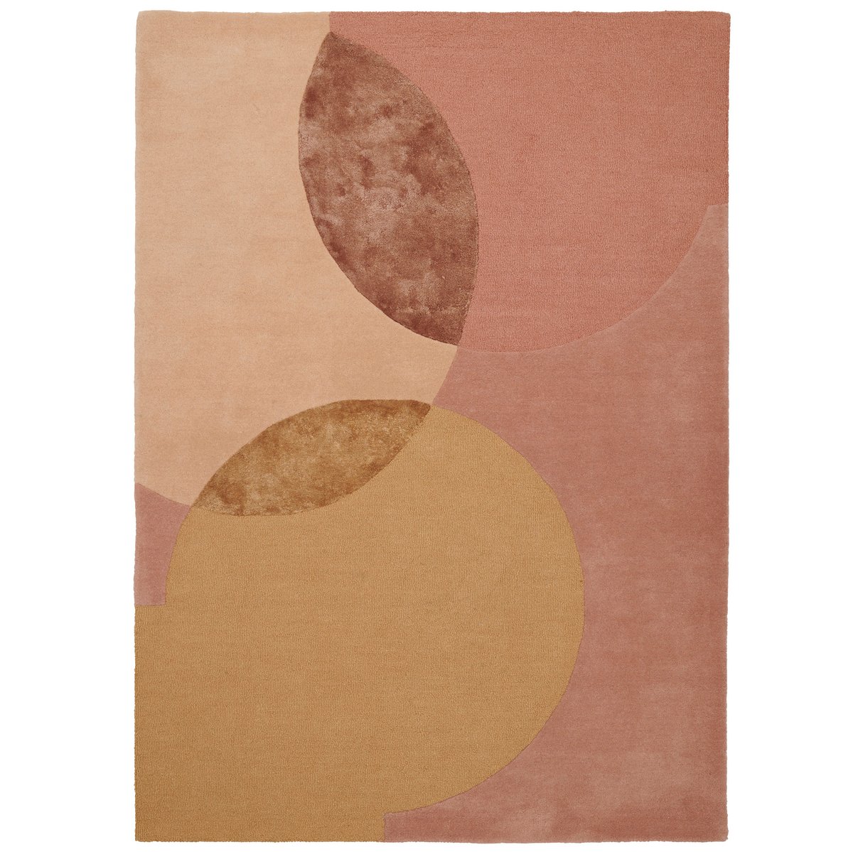 Linie Design Caldera matto, 140 x 200 cm Mustard | Skandinaavinen Sisustus | Villamatot | Vaaleanpunainen