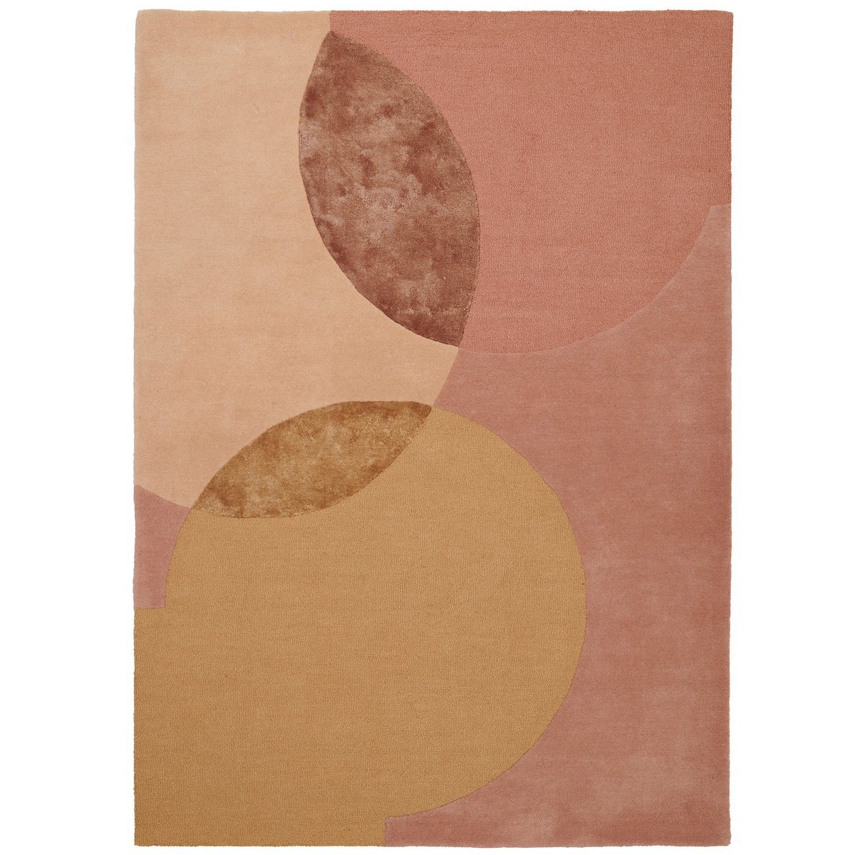 Linie Design Caldera matto, 200 x 300 cm Mustard | Skandinaavinen Sisustus | Villamatot | Vaaleanpunainen