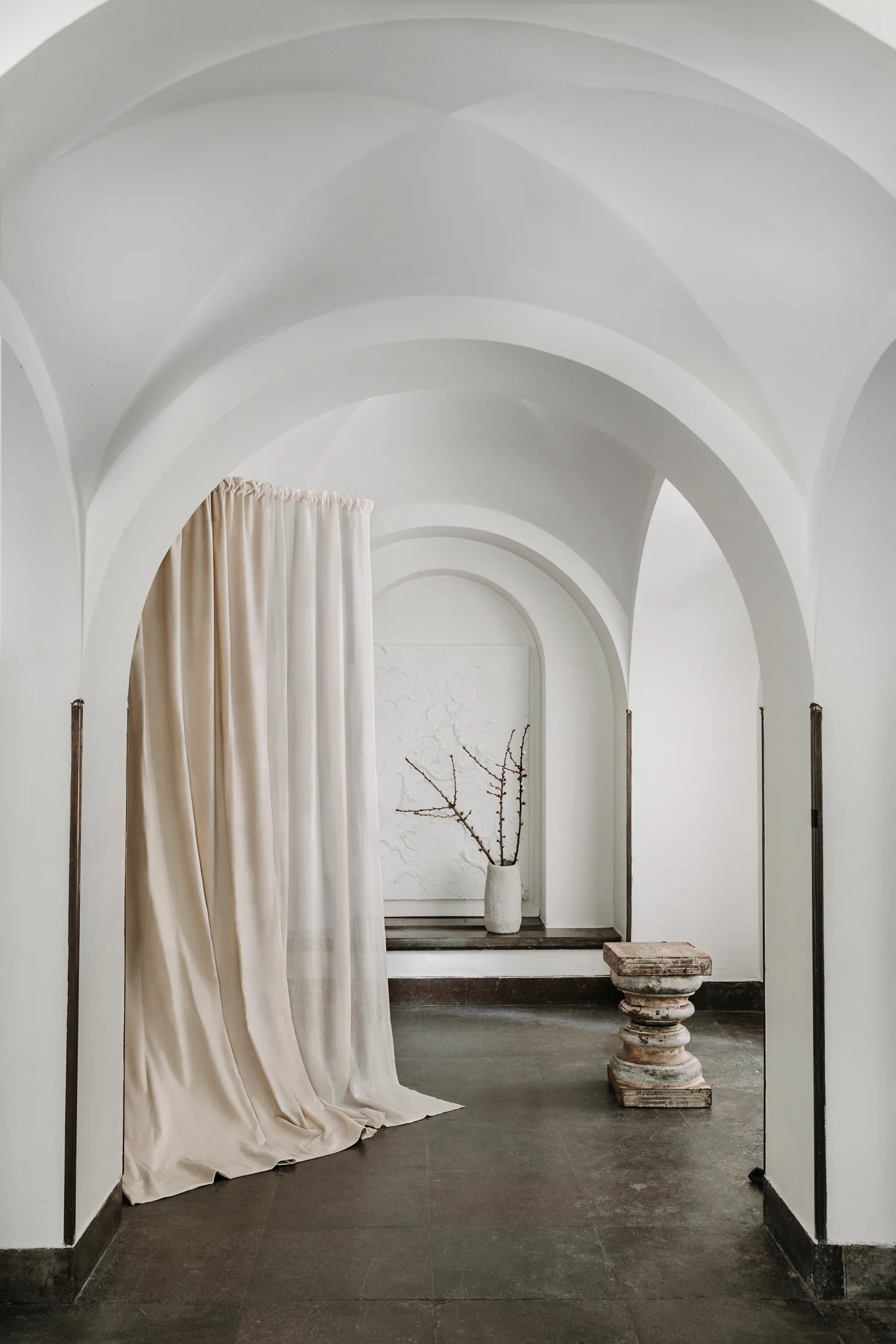 Intermezzo verho, Kermainen beige Linum