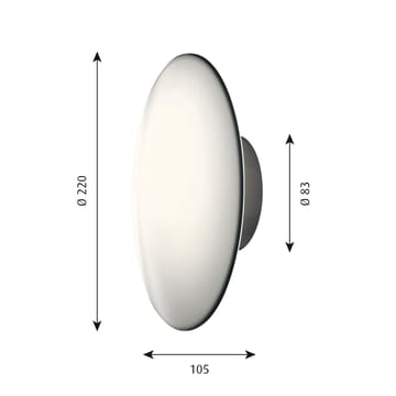 AJ Eklipta kattolamppu-seinälamppu Ø22 cm - Valkoinen opaali - Louis Poulsen