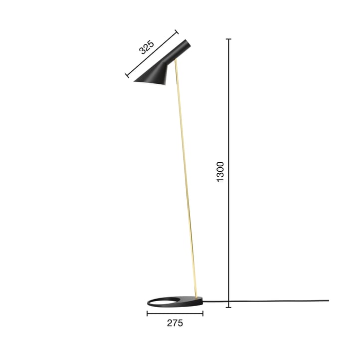 AJ-jalkalamppu, Brass-black Louis Poulsen