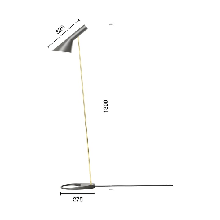 AJ-jalkalamppu, Brass-warm grey Louis Poulsen