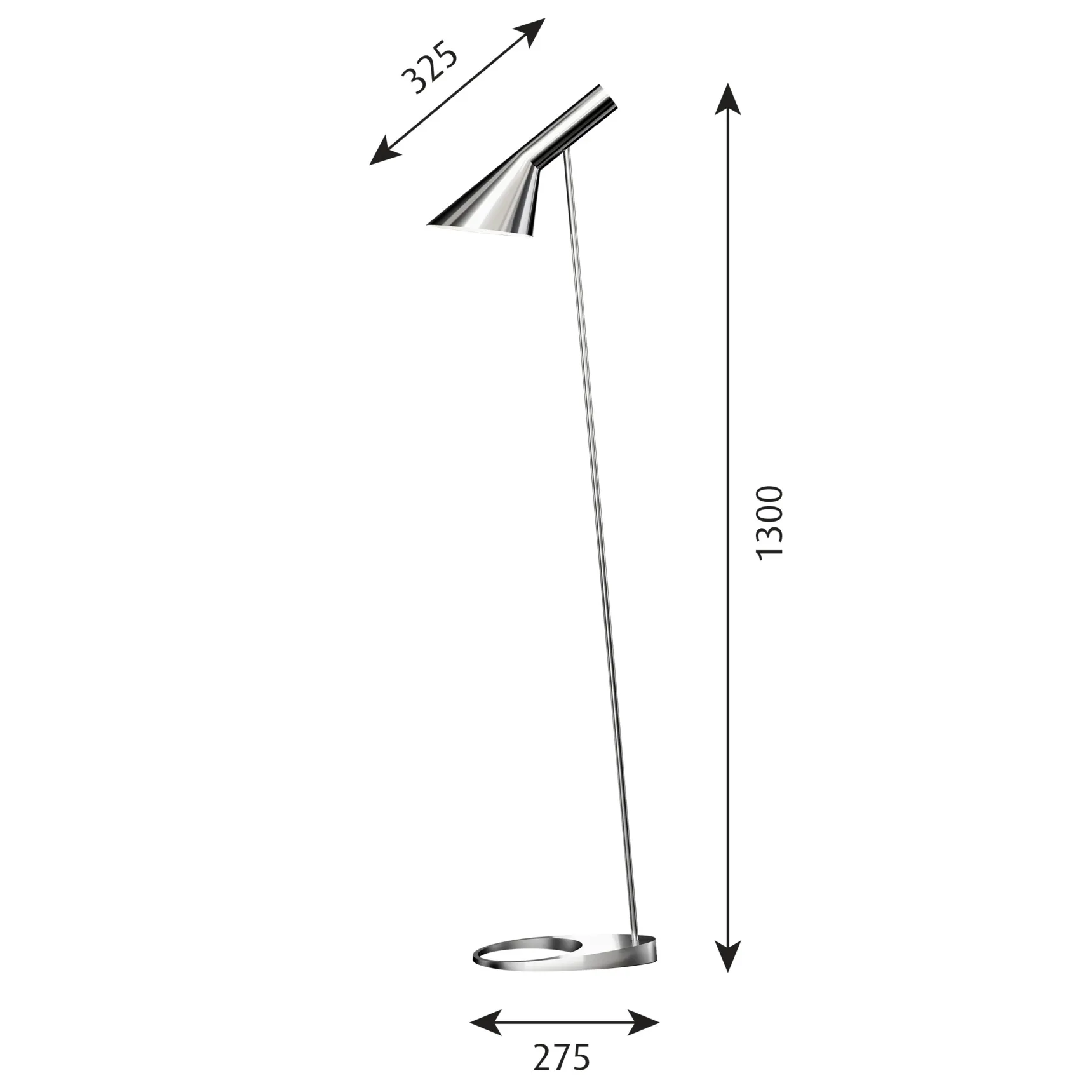 AJ-jalkalamppu, Kiillotettu ruostumaton teräs Louis Poulsen