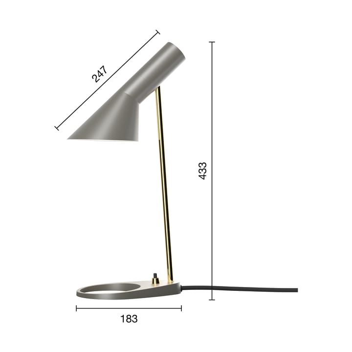 AJ MINI pöytävalaisin, Brass-warm grey Louis Poulsen