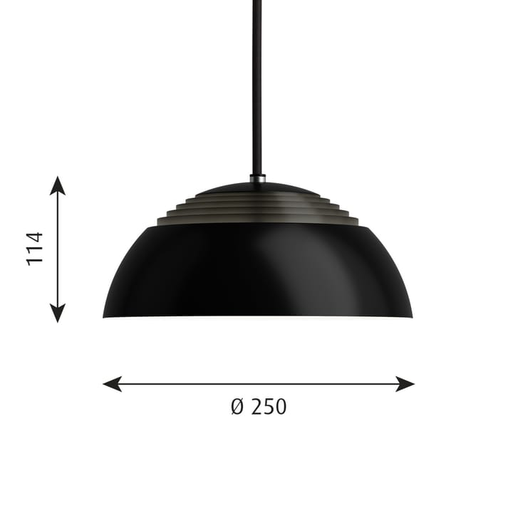 AJ Royal hissivalaisin 2700K Ø 25 cm, Musta Louis Poulsen