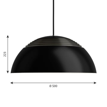 AJ Royal -kattolamppu Ø50 cm - Musta - Louis Poulsen