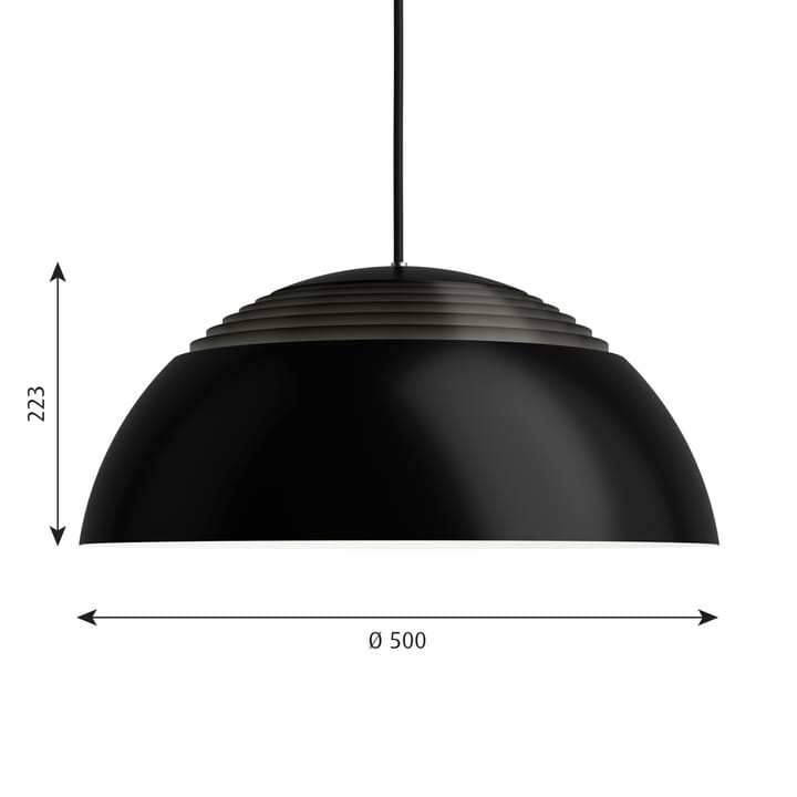 AJ Royal -kattolamppu Ø50 cm, Musta Louis Poulsen