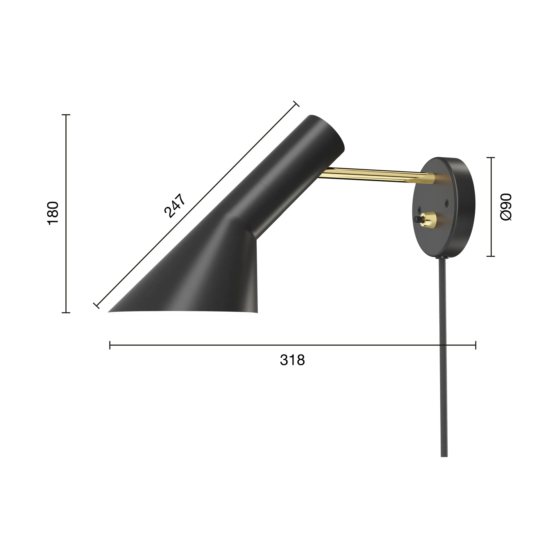 AJ-seinävalaisin, Brass-black Louis Poulsen