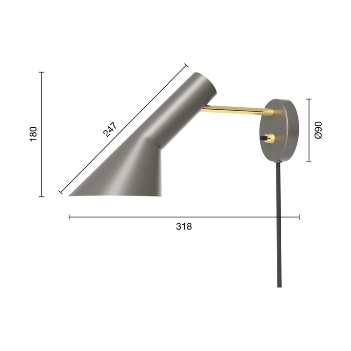 AJ-seinävalaisin, Brass-warm grey Louis Poulsen