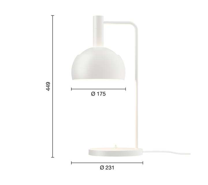 FJ Elements pöytälamppu Ø17,5 cm, White Louis Poulsen