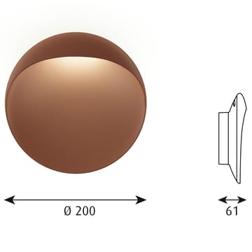 Flindt-seinälamppu Ø20 cm - Corten-teräs - Louis Poulsen