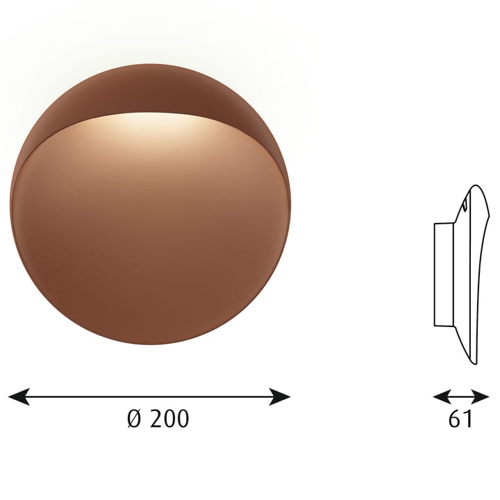 Flindt-seinälamppu Ø20 cm, Corten-teräs Louis Poulsen