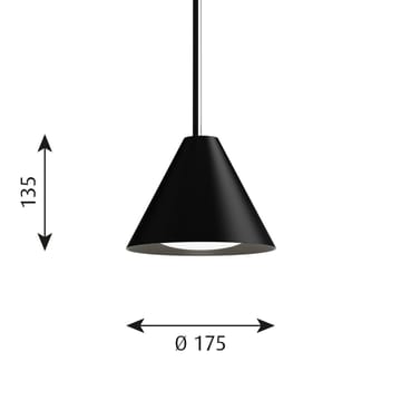 Keglen riippuvalaisin Ø 17,5 cm - Musta - Louis Poulsen