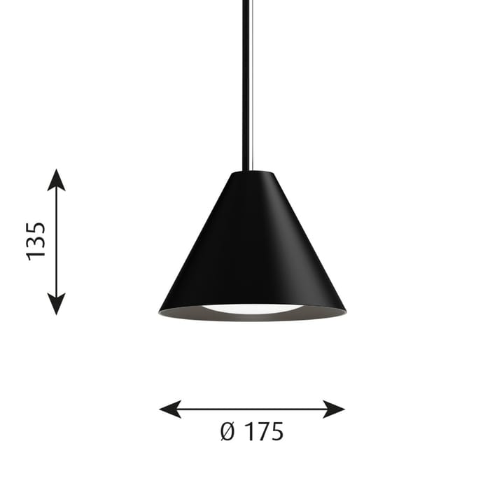 Keglen riippuvalaisin Ø 17,5 cm, Musta Louis Poulsen