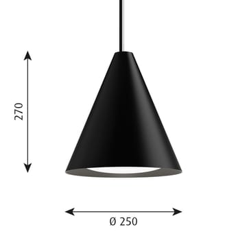 Keglen riippuvalaisin Ø 25 cm - Musta - Louis Poulsen