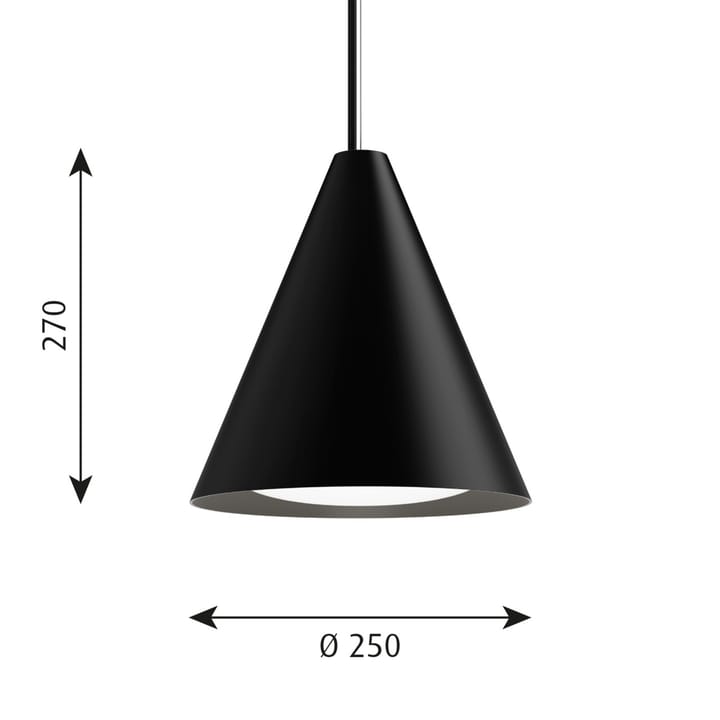 Keglen riippuvalaisin Ø 25 cm, Musta Louis Poulsen